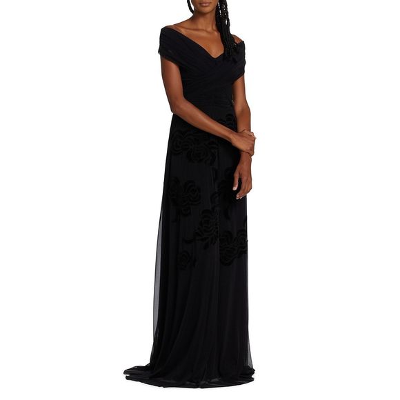Chiara Boni Dresses & Skirts - Chiara Boni La Petite Robe
Destiny Velvet Floral Tulle Gown